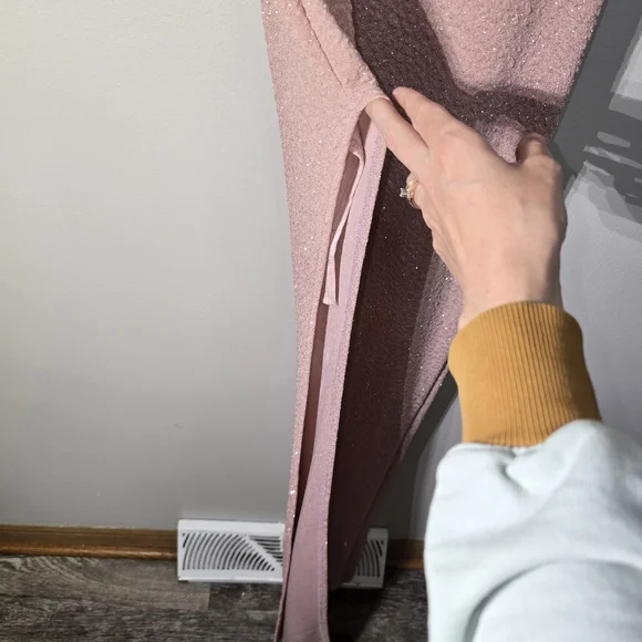 Windsor Dusty Rose Sparkle High-Slit Maxi Skirt - Picture 6 of 9